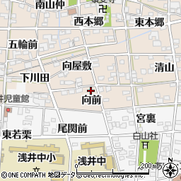 愛知県一宮市浅井町尾関向前8周辺の地図