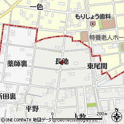 愛知県一宮市浅井町小日比野長池周辺の地図