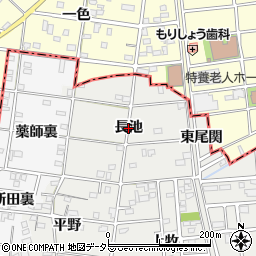 愛知県一宮市浅井町小日比野（長池）周辺の地図