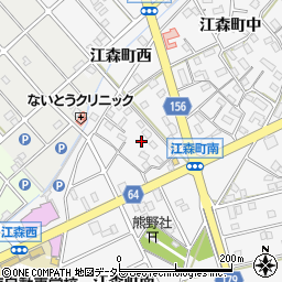 愛知県江南市江森町西周辺の地図