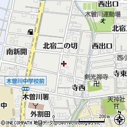 愛知県一宮市木曽川町黒田北宿二の切155周辺の地図