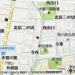 愛知県一宮市木曽川町黒田北宿二の切142周辺の地図