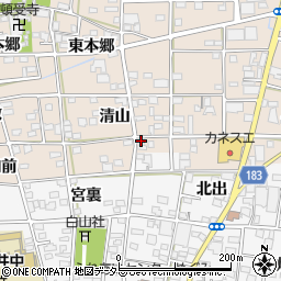 愛知県一宮市浅井町尾関清山76-1周辺の地図