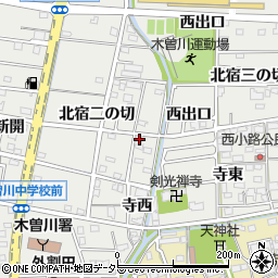 愛知県一宮市木曽川町黒田北宿二の切141周辺の地図