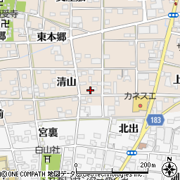 愛知県一宮市浅井町尾関清山57周辺の地図
