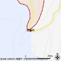 鍵掛峠周辺の地図