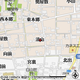 愛知県一宮市浅井町尾関清山周辺の地図