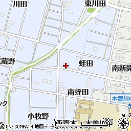 愛知県一宮市木曽川町里小牧北蛭田周辺の地図