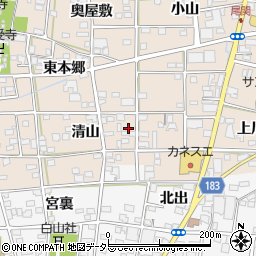 愛知県一宮市浅井町尾関清山48周辺の地図