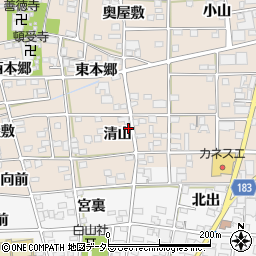 愛知県一宮市浅井町尾関清山43周辺の地図