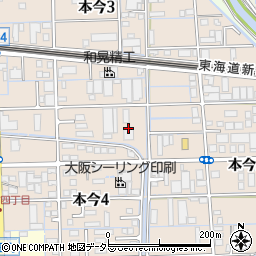 岐阜県大垣市本今周辺の地図