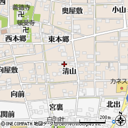 愛知県一宮市浅井町尾関清山38周辺の地図
