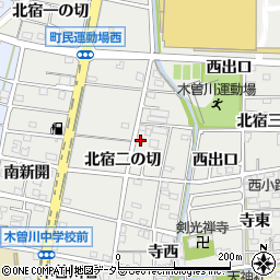 愛知県一宮市木曽川町黒田北宿二の切132周辺の地図