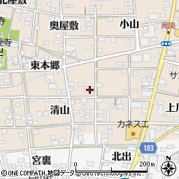 愛知県一宮市浅井町尾関清山17-1周辺の地図