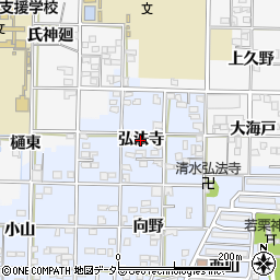 愛知県一宮市大毛（弘法寺）周辺の地図