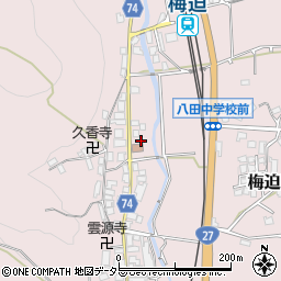 京都府綾部市梅迫町（上町）周辺の地図
