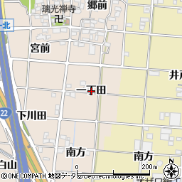愛知県一宮市田所一丁田周辺の地図