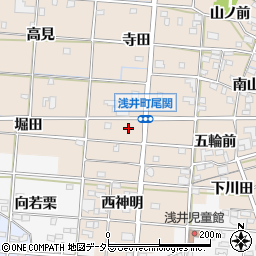 愛知県一宮市浅井町尾関（西五輪）周辺の地図