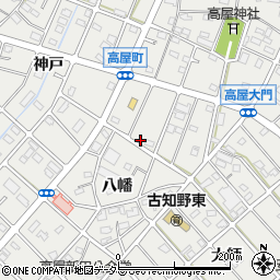 愛知県江南市高屋町八幡周辺の地図