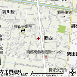 愛知県犬山市郷西周辺の地図