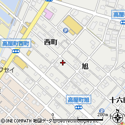 愛知県江南市高屋町旭周辺の地図
