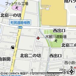 愛知県一宮市木曽川町黒田北宿二の切72周辺の地図