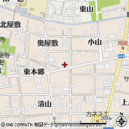 愛知県一宮市浅井町尾関奥屋敷56周辺の地図