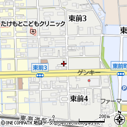 岐阜県大垣市東前周辺の地図