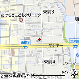 岐阜県大垣市東前周辺の地図