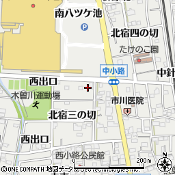 愛知県一宮市木曽川町黒田中出口周辺の地図