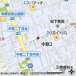 神奈川県平塚市中原周辺の地図