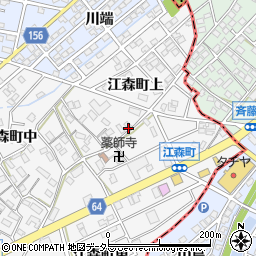 愛知県江南市江森町上周辺の地図