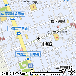 神奈川県平塚市中原周辺の地図