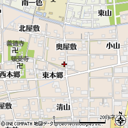 愛知県一宮市浅井町尾関奥屋敷1周辺の地図