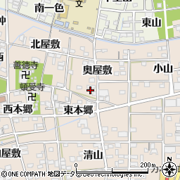 愛知県一宮市浅井町尾関奥屋敷2周辺の地図