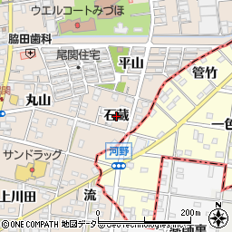 愛知県一宮市浅井町尾関（石蔵）周辺の地図
