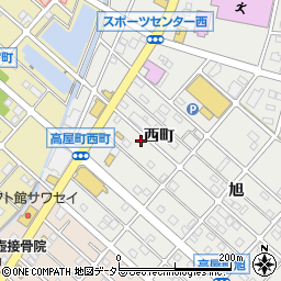 愛知県江南市高屋町（西町）周辺の地図