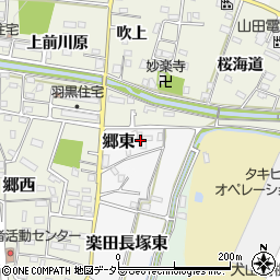 愛知県犬山市郷東周辺の地図