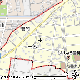 愛知県江南市河野町一色周辺の地図