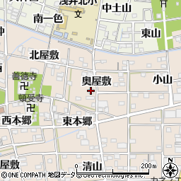 愛知県一宮市浅井町尾関奥屋敷14周辺の地図