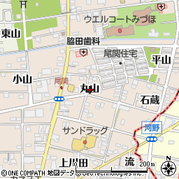 愛知県一宮市浅井町尾関丸山周辺の地図