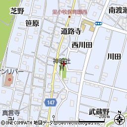 愛知県一宮市木曽川町里小牧道路寺137周辺の地図