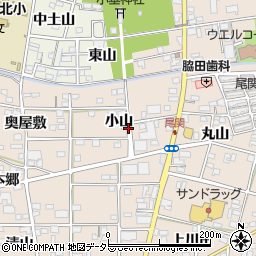 愛知県一宮市浅井町尾関小山周辺の地図