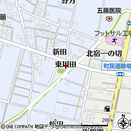 愛知県一宮市木曽川町里小牧東川田周辺の地図