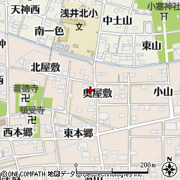 愛知県一宮市浅井町尾関奥屋敷34周辺の地図