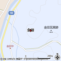 鳥取県南部町（西伯郡）金田周辺の地図