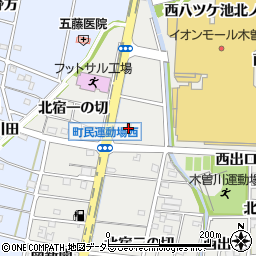 愛知県一宮市木曽川町黒田北宿二の切35周辺の地図