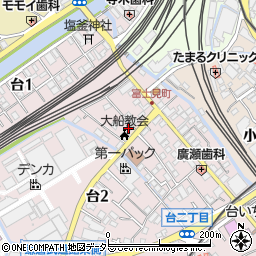 日本基督教団　大船教会周辺の地図
