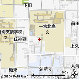 愛知県一宮市笹野氏神東13周辺の地図