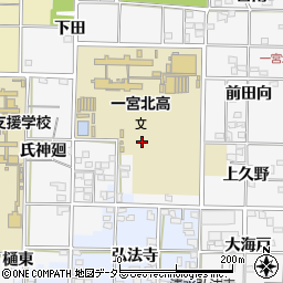 愛知県一宮市笹野氏神東周辺の地図